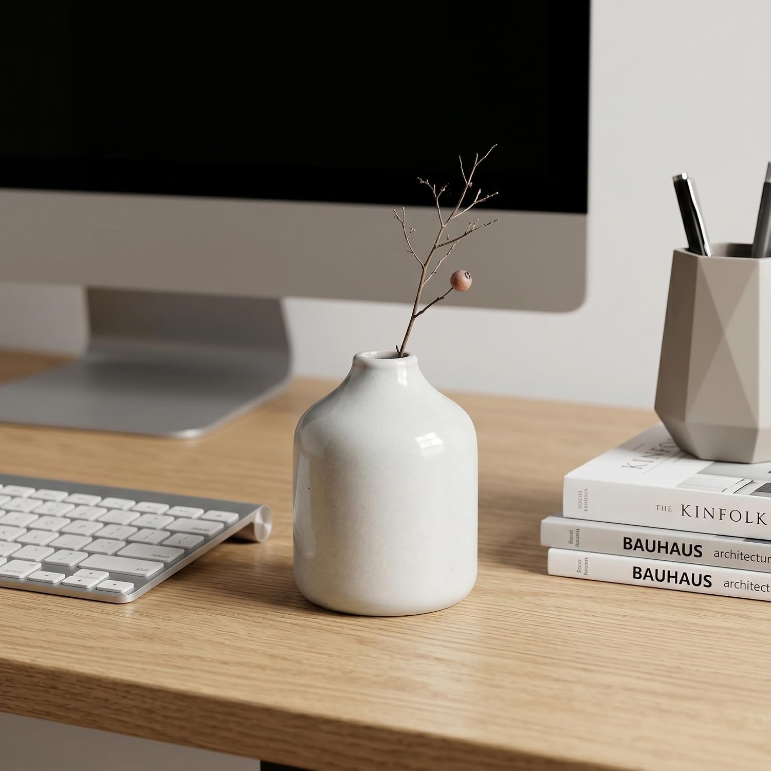 Grey Modern Vase / Gray / 4 Inch