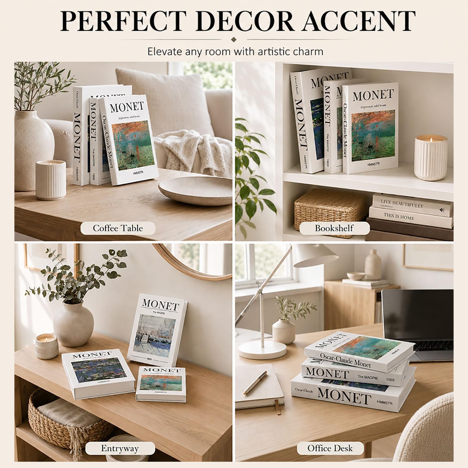 Artistic Faux Book Storage Box / MN-001 / Set of 3
