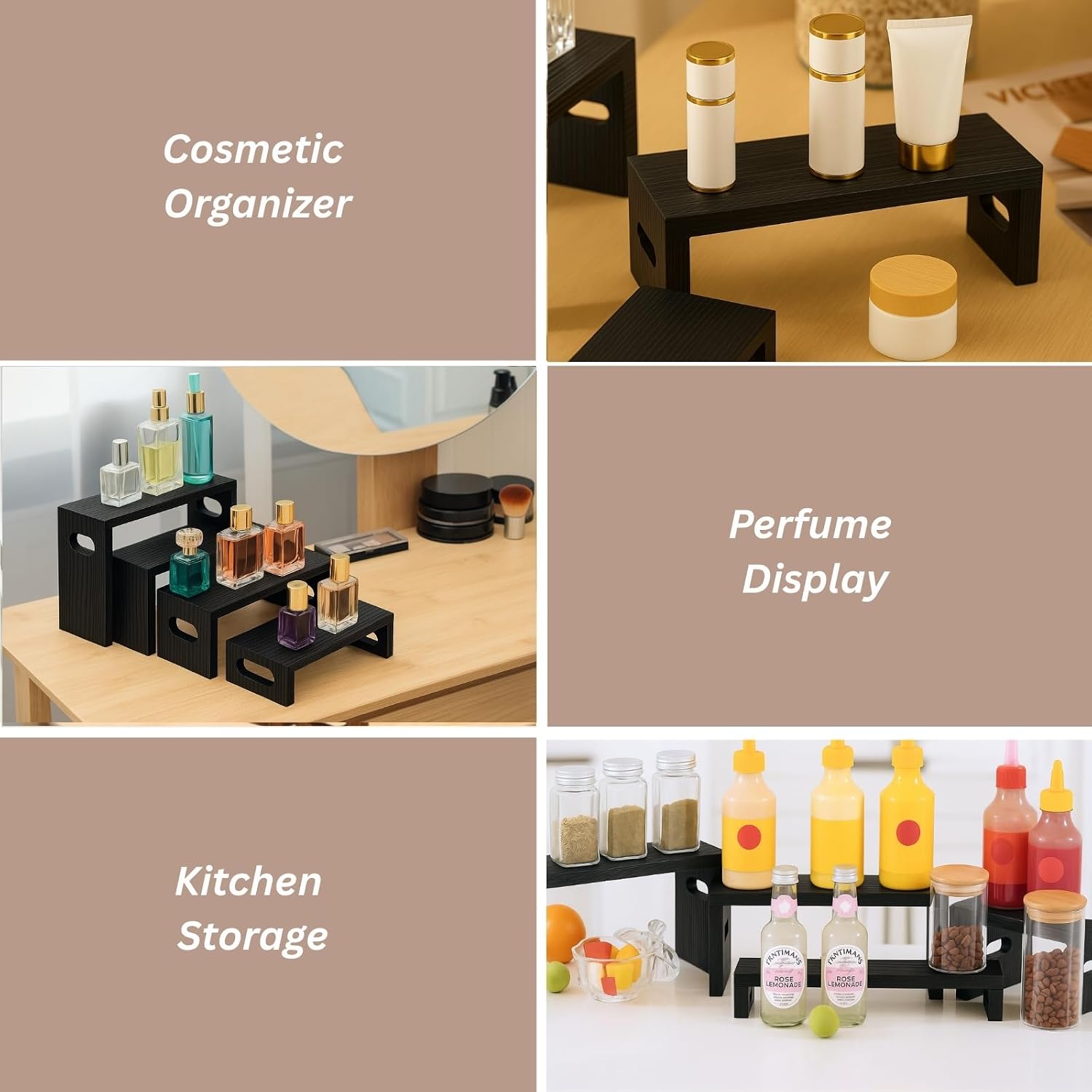 Wooden Tiered Riser Display Stands / Set of 8