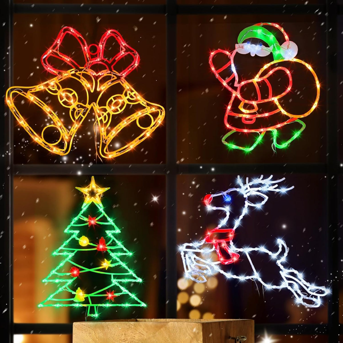 TRWYMZ Christmas Decorations - 16" Christmas Window Silhouette Lights