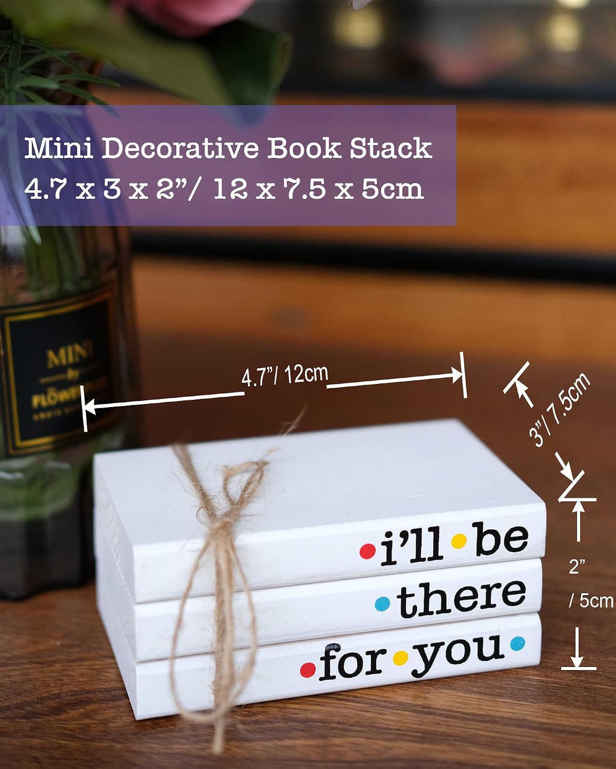 Mini Decorative Wooden Book Stack for Tiered Tray Accent / There for You