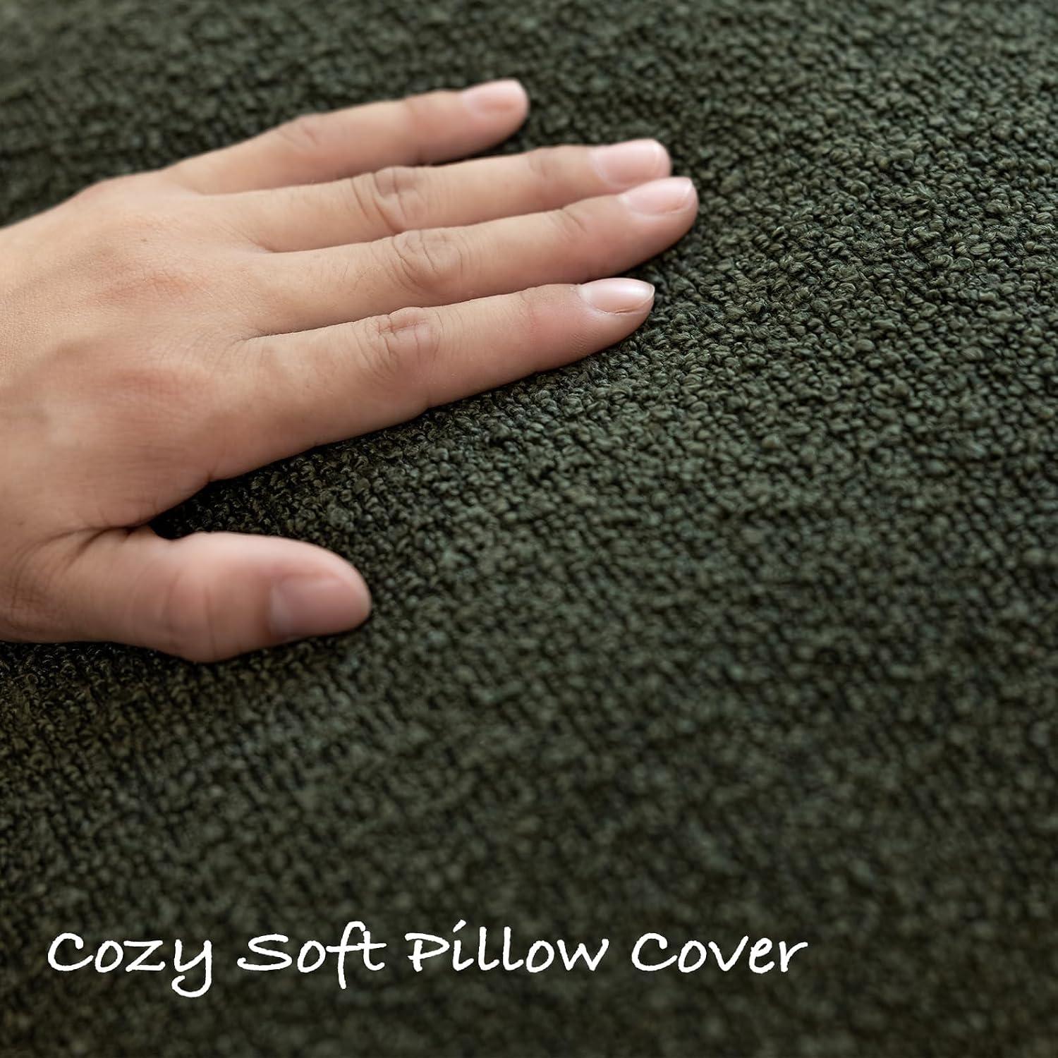 Decorative Throw Pillow Covers / Olive Green / 18 x 18 / Set of 2
