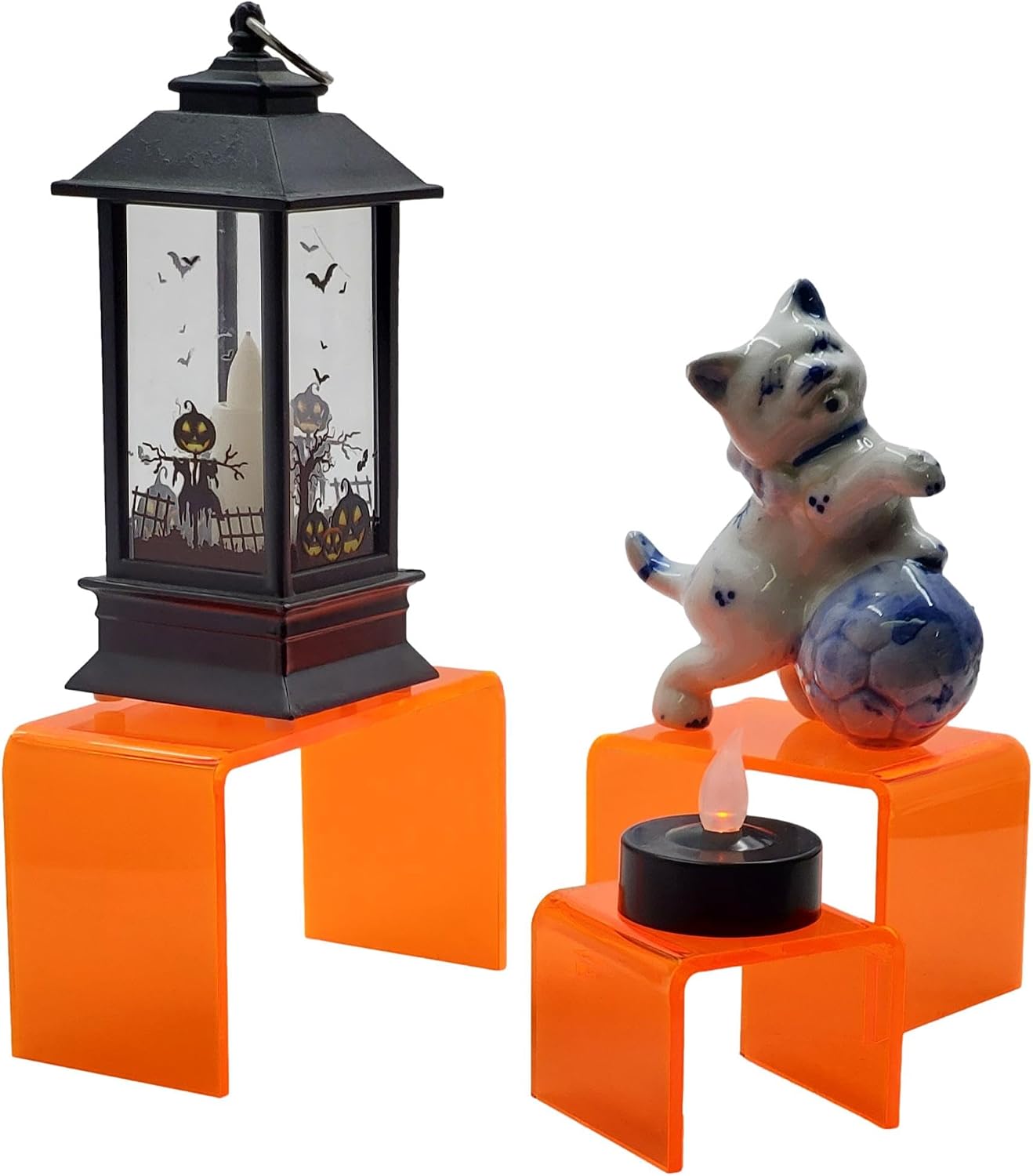 3pc Set Cube Stands for Crafts / Neon Orange