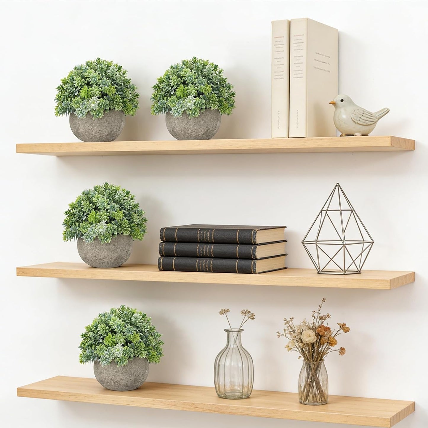 Mini Artificial Potted Plant Sage Boxwood Topiary Fake Plant Indoor / Green