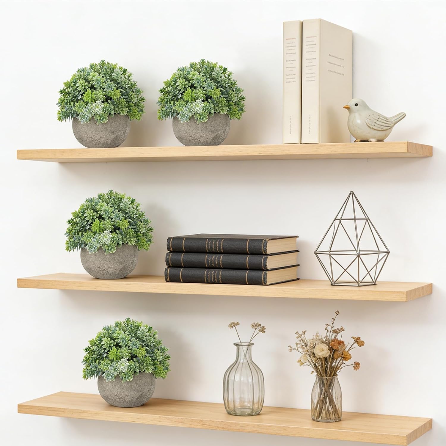 Mini Artificial Potted Plant Sage Boxwood Topiary Fake Plant Indoor / Green