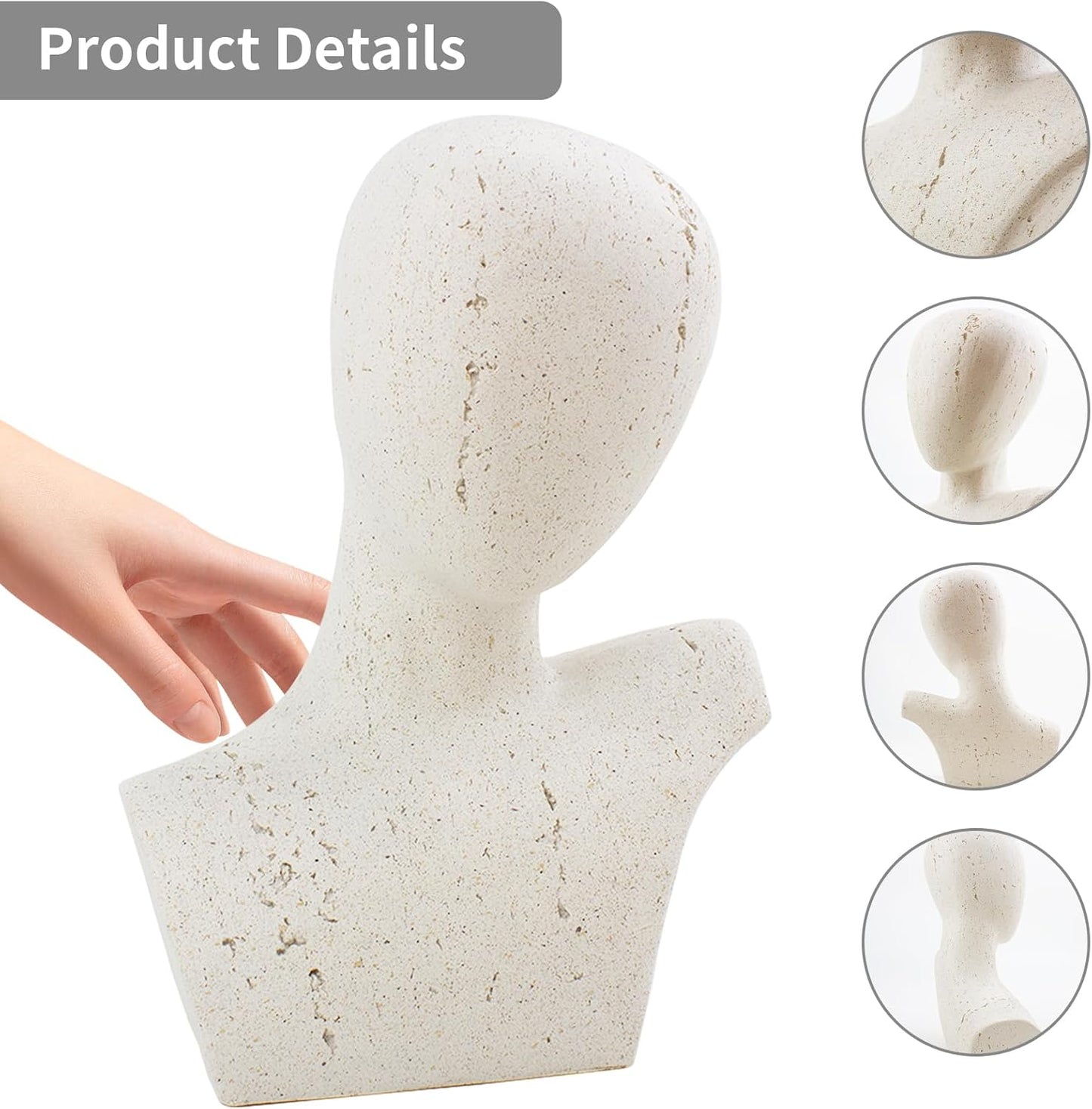 No Face Thinker Statue Accents / White