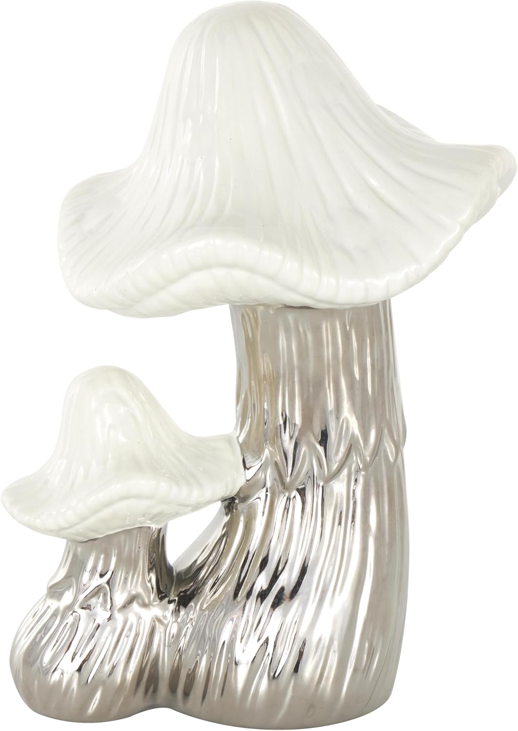 Ceramic Mushroom Decorative Sculpture Home Decor Statue / Silver