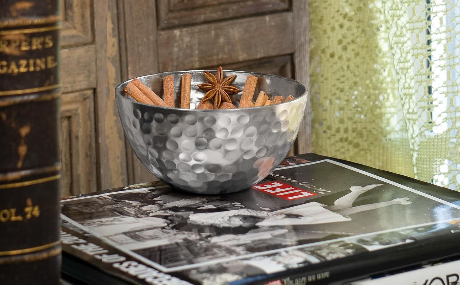 4" Round Hammered Aluminum Decorative Bowl / 4 Inches / Silver