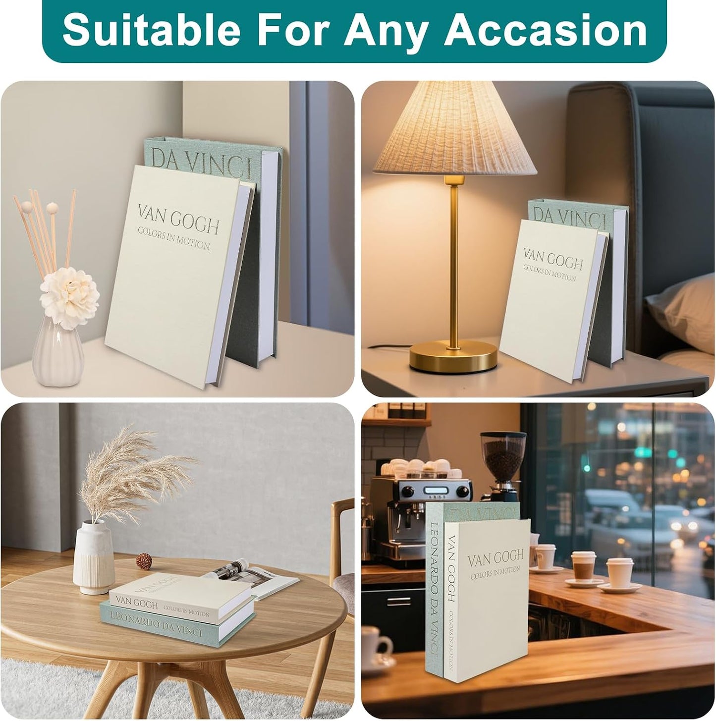 Linen Decorative Boxes for Aesthetic Room Decoration / Sage+beige / Set of 2
