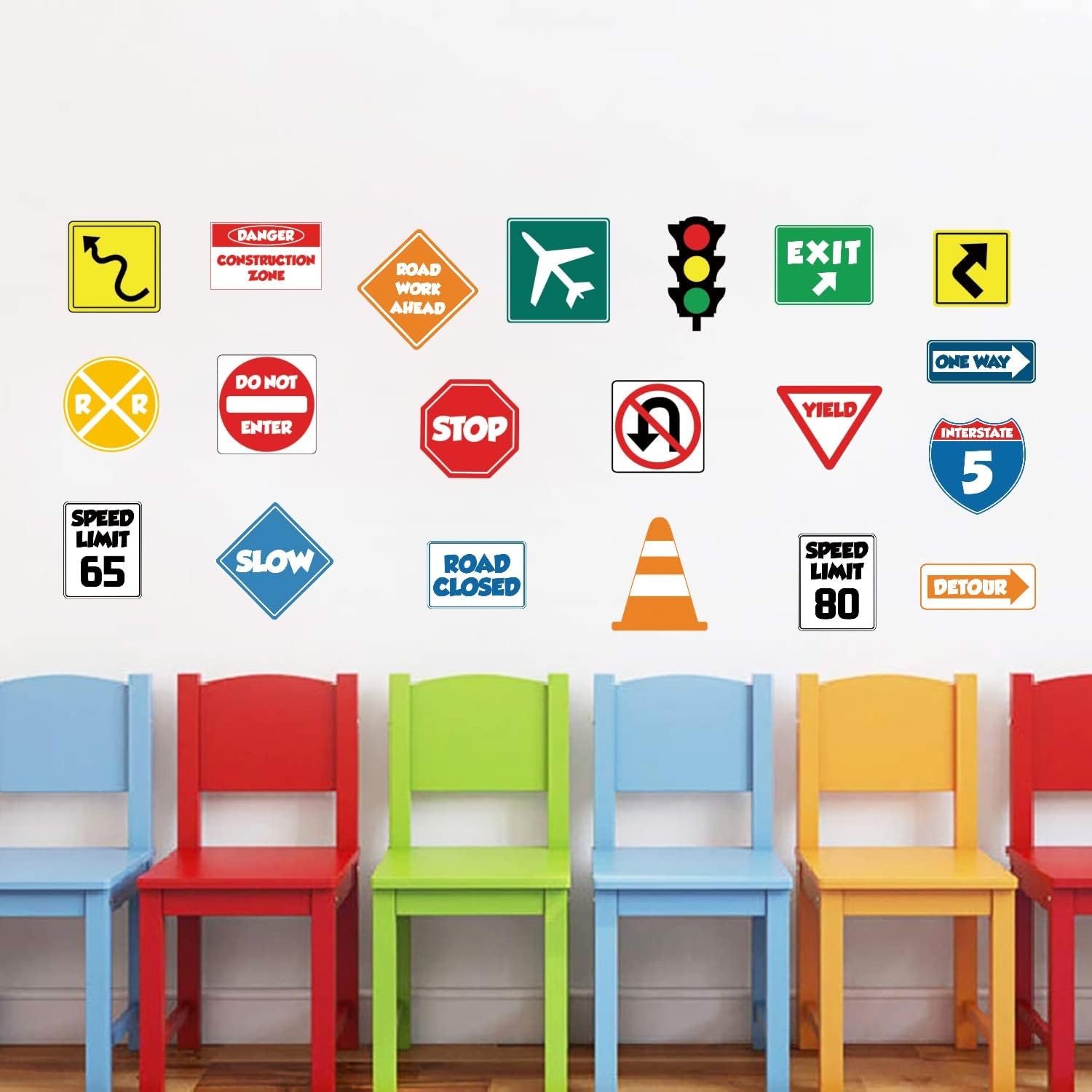 Wall Decal Traffic Sign Wall Stickers Stop Street Transportation Signs Vinyl Decals / Road Signs
