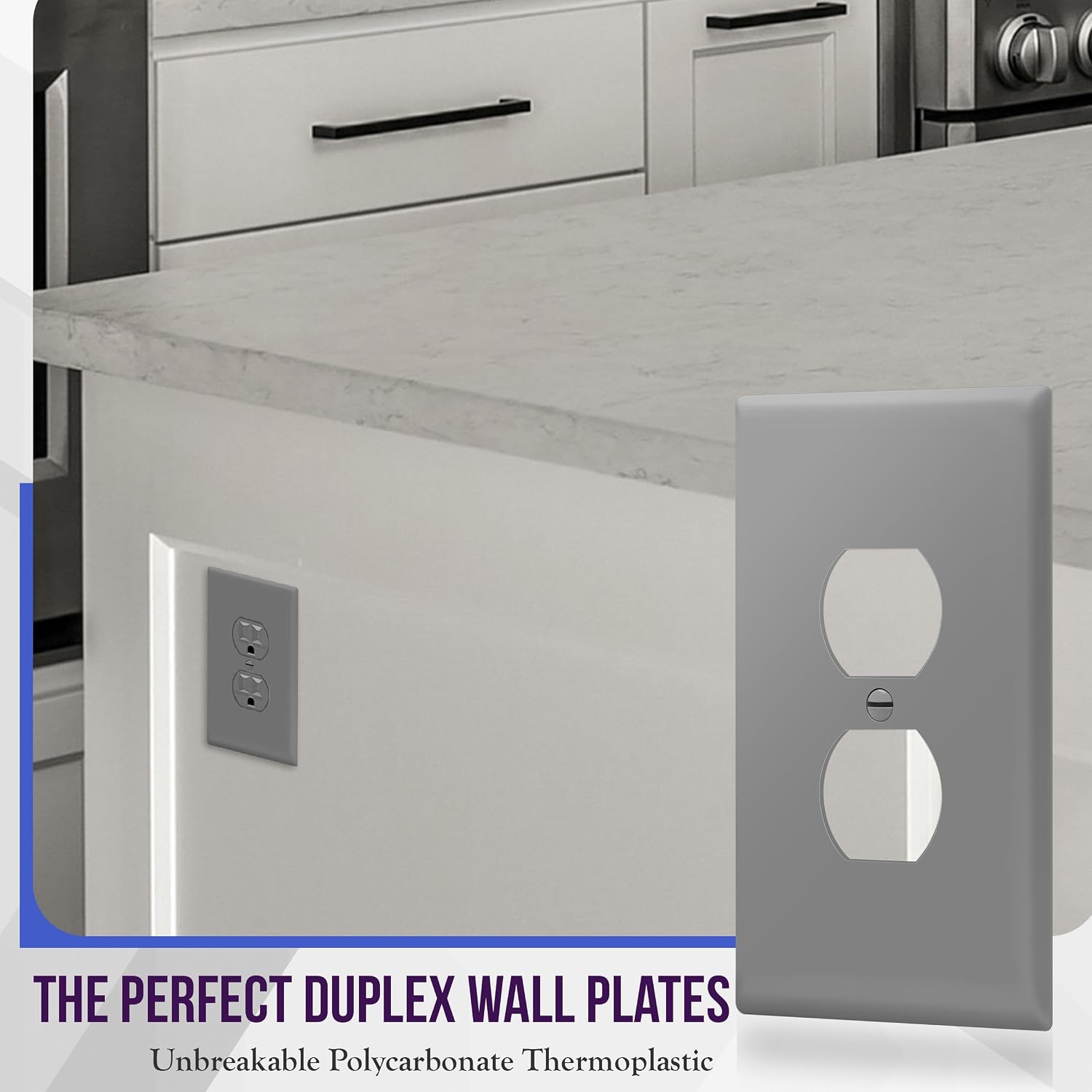 ENERLITES Duplex Receptacle Outlet Wall Plate, Jumbo Electrical Outlet Covers, Gloss Finish, Oversized 1-Gang 5.51" x