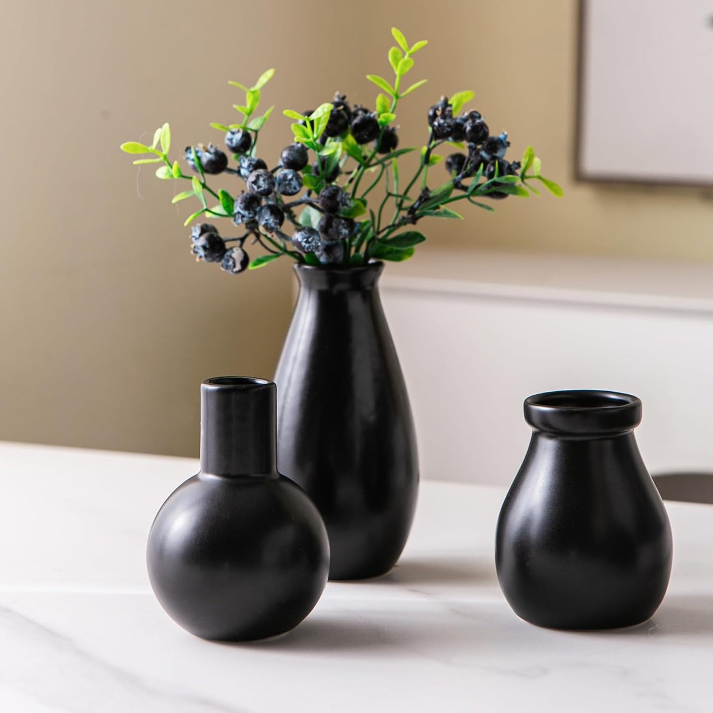 Ceramic Bud Vase / Black / Set of 12
