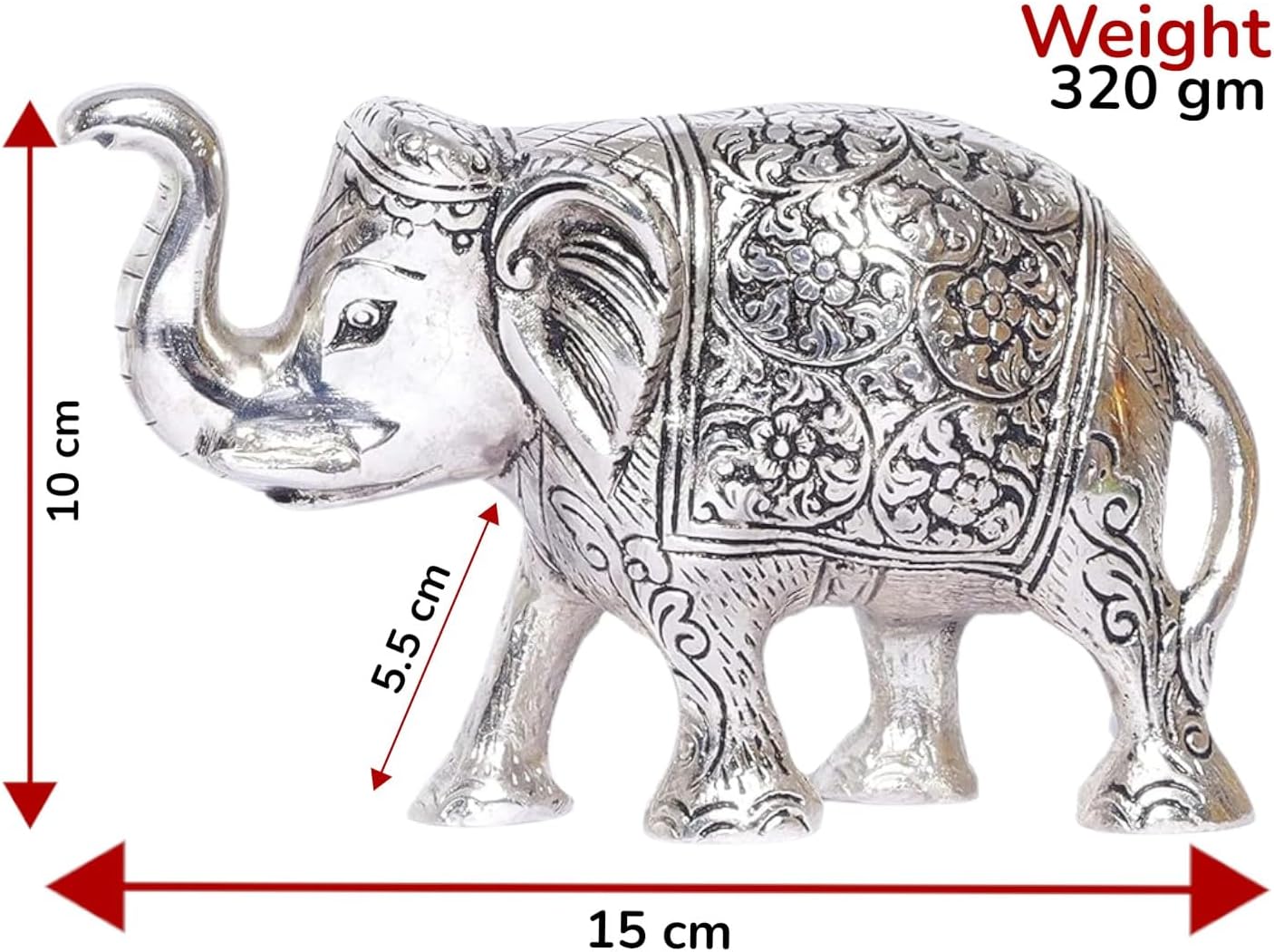 Metal Elephant Color for Showpiece Home / Silver