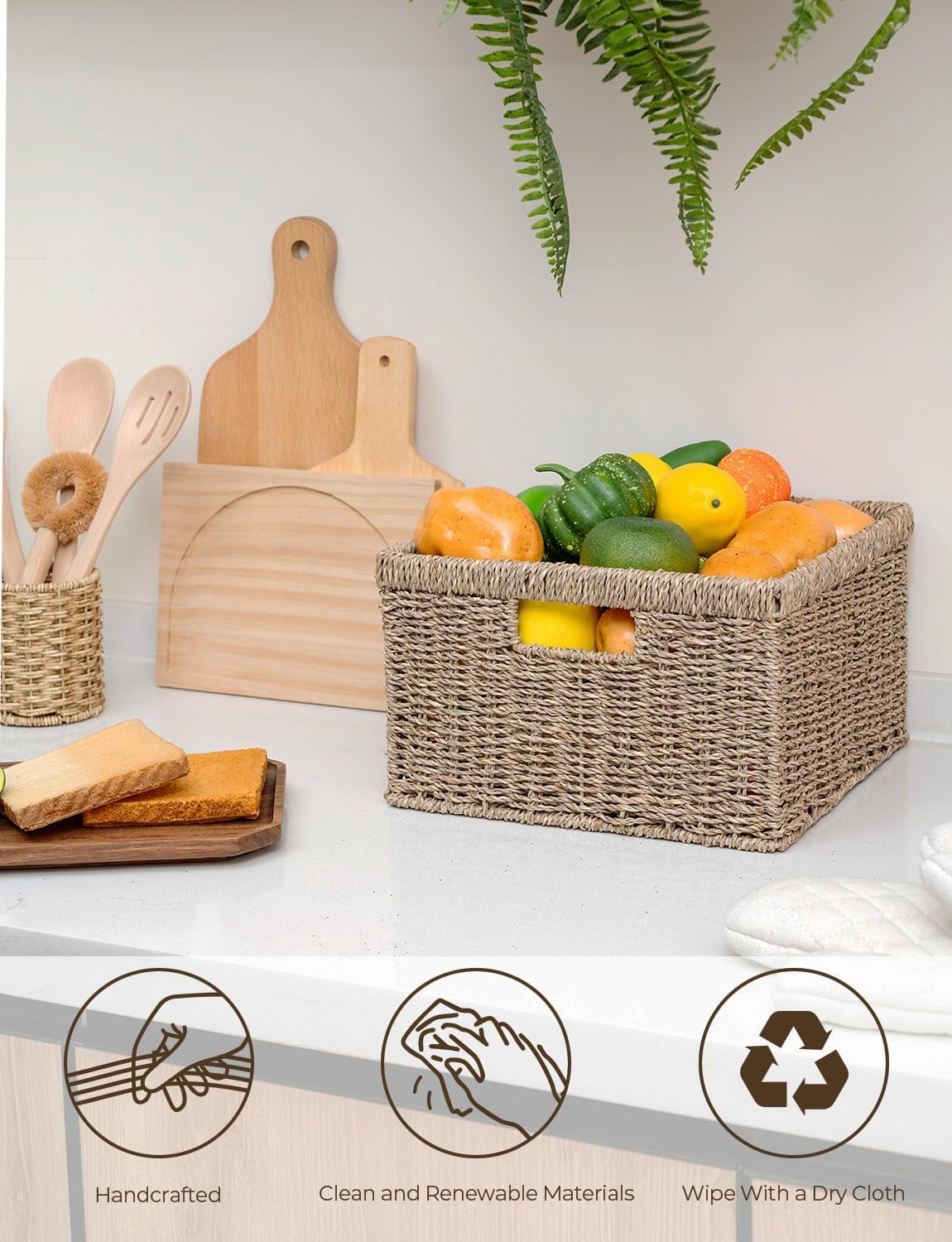 Wicker Storage Baskets / Natural