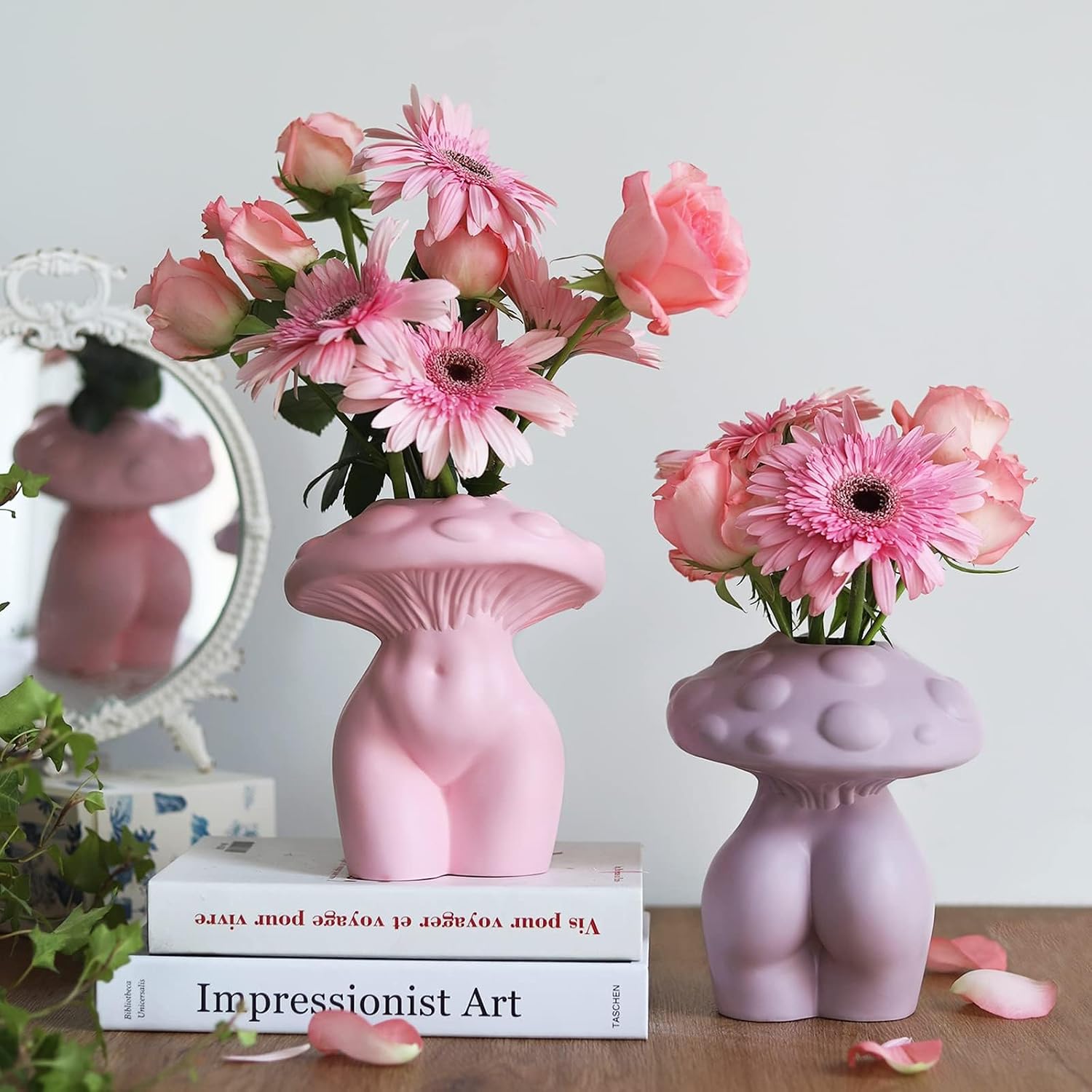 Mushroom Female Body Vase for Decor / Pink / Medium