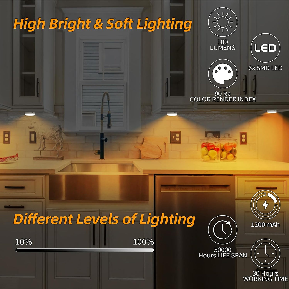 Puck Lights with Remote Control,1000mAh rechargeable under cabinet lighting,LED Closet Lights,12Pack Tap Light,Cordless