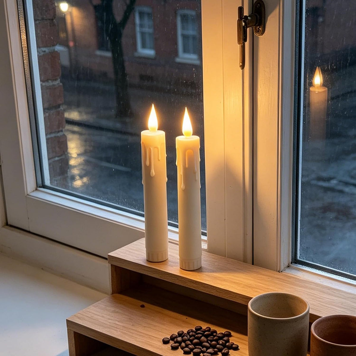 6.7 Inch Flameless Taper Candles with 2 Remotes LED Candlesticks Battery Operated Realistic Flickering Flame, for