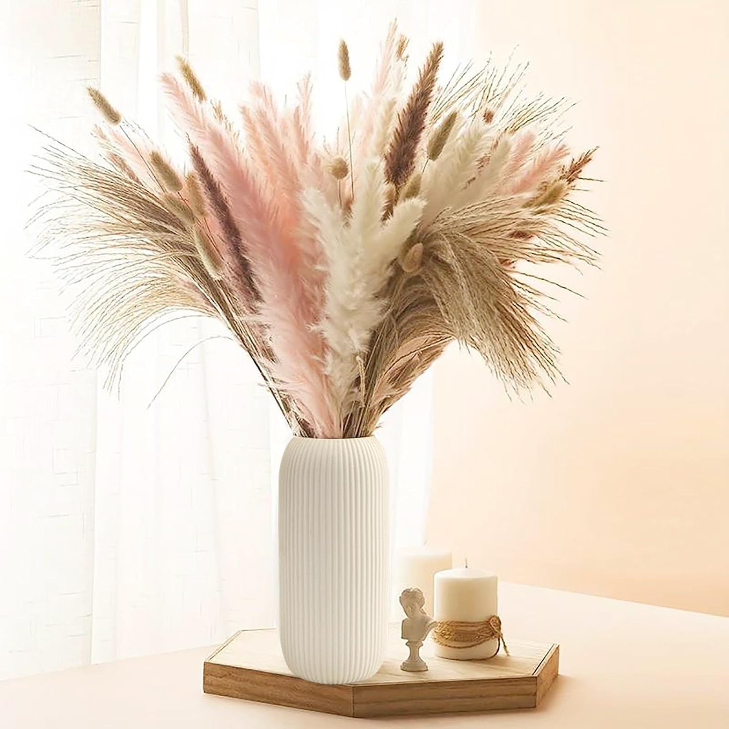 Ceramic Vase for Flowers / Tall White