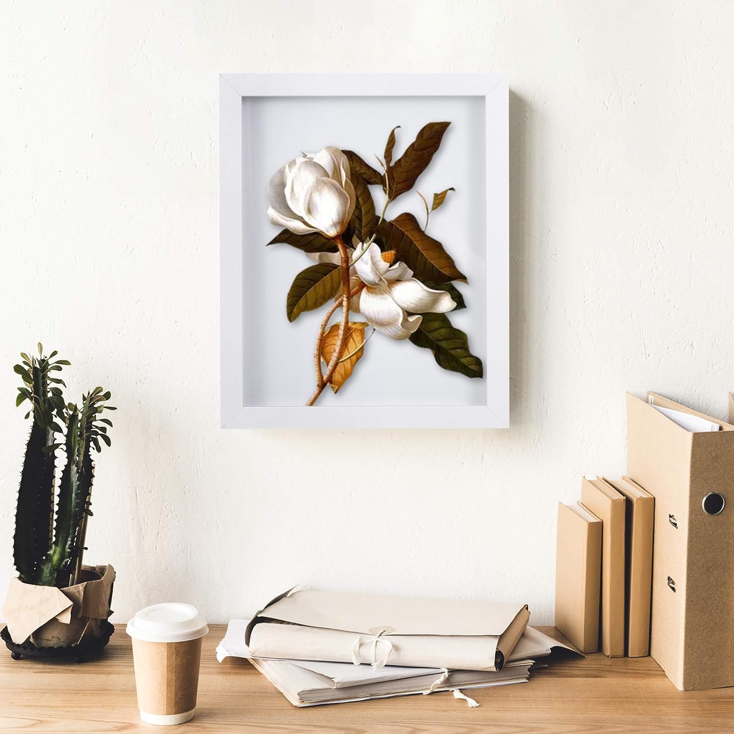 Muzilife 8x10 Shadow Box 3D Picture Frames, Wood & Glass, 3 Pack, White | FSC-Certified MDF | With Stand | Tabletop or