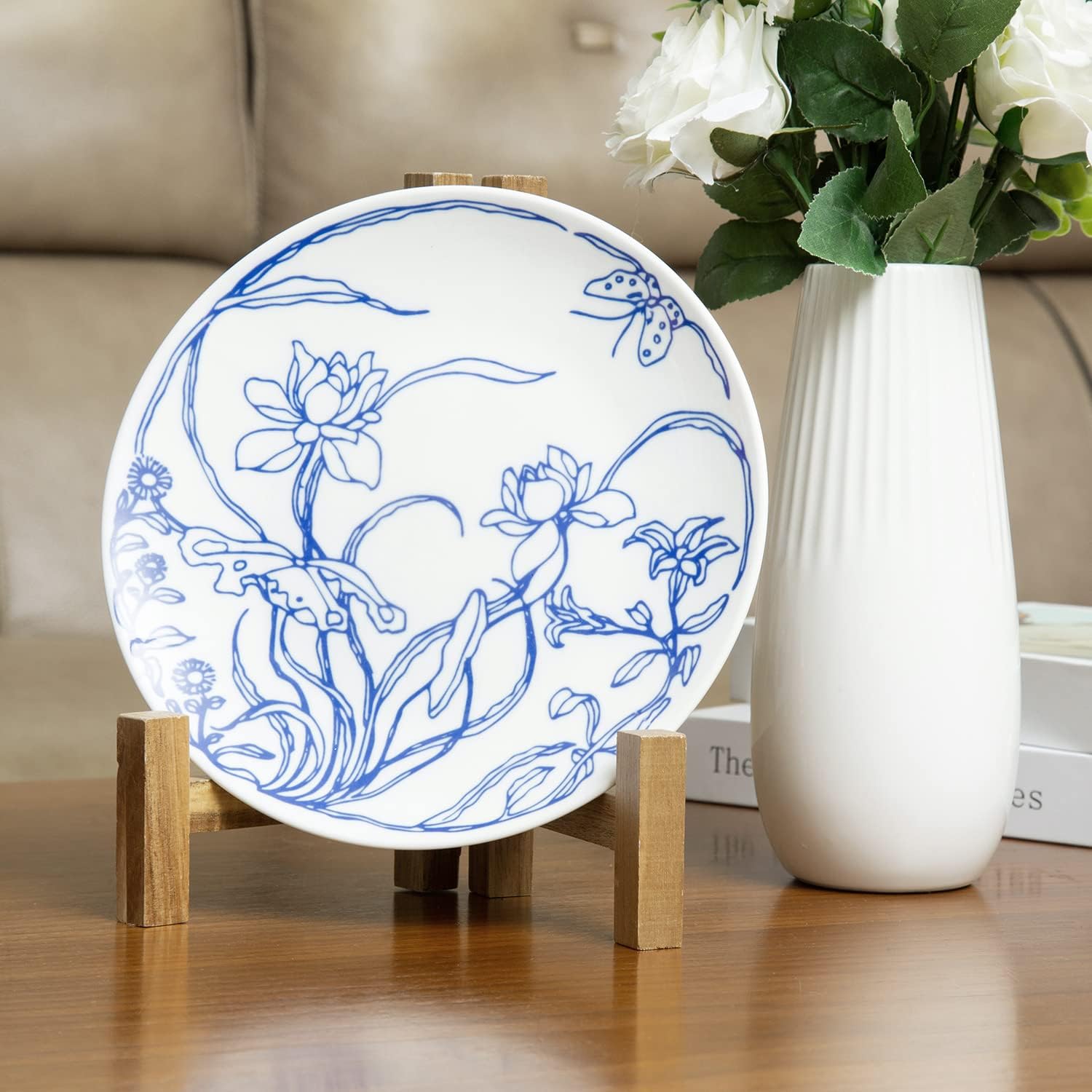 Rustic Acacia Wood Tabletop Saucer Rack