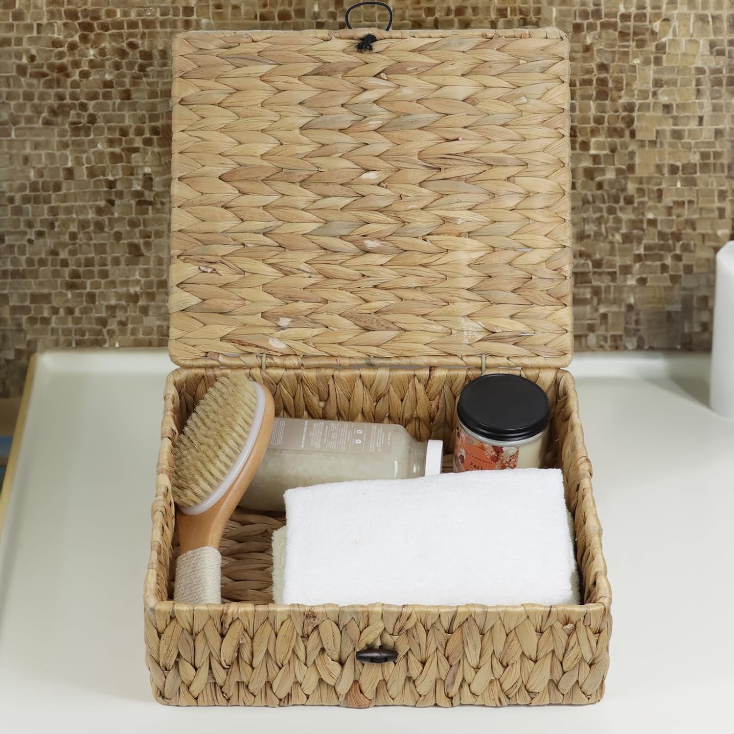 Decorative Woven Basket Boxes / Water Hyacinth / Large