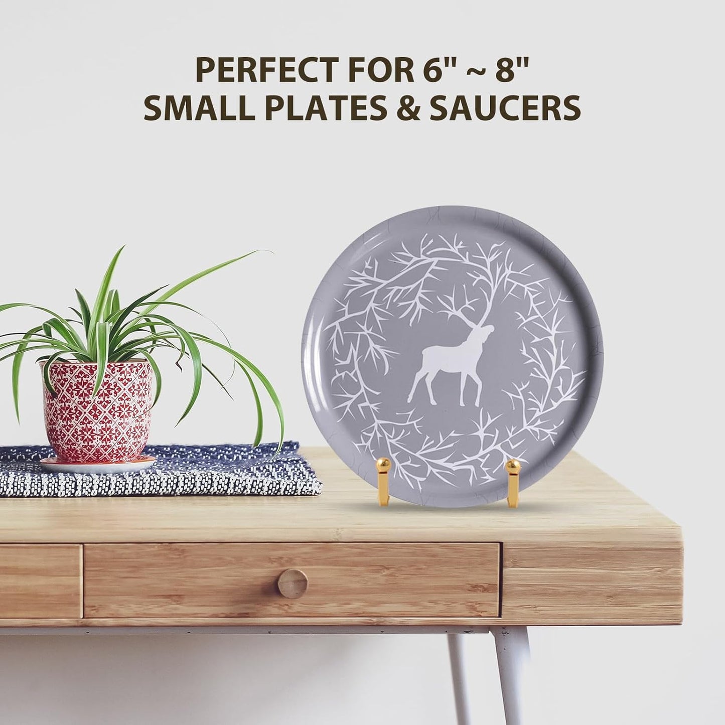 Metal Plate Stands for Display / 3 Inch-4 / Gold / 3 Inch