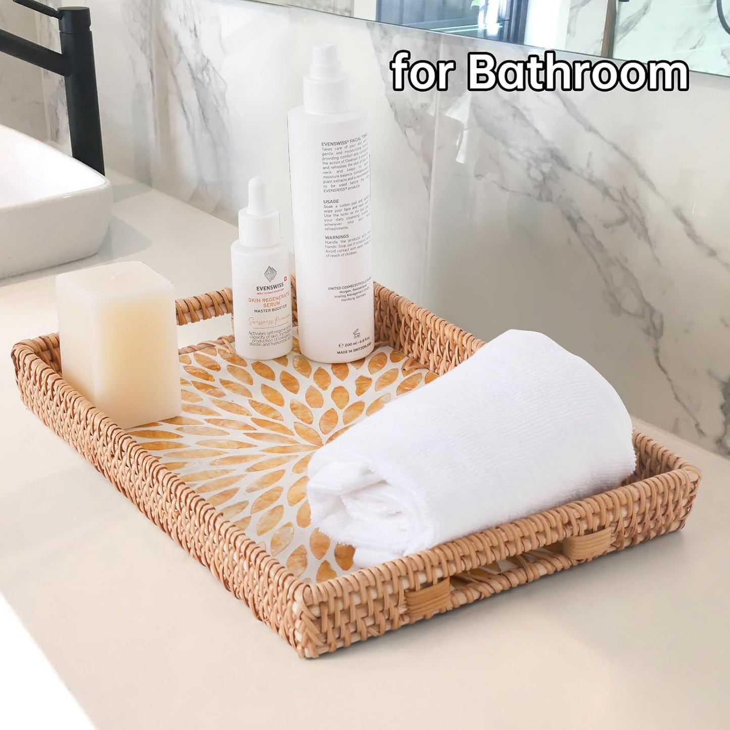 Rattan Serving Tray / Amber Leaf