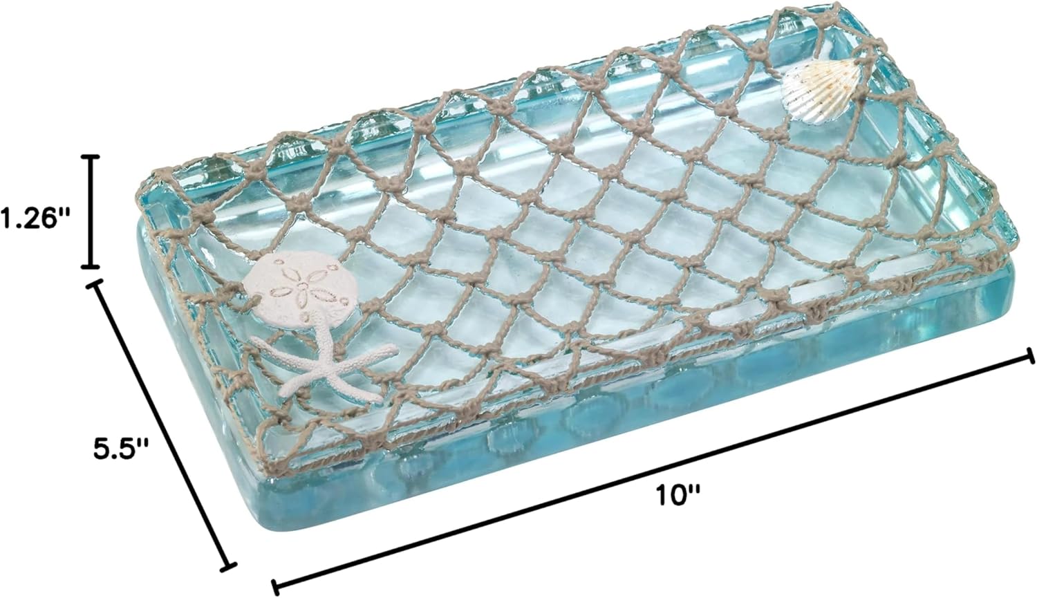 Vanity Tray / Coastal Home Decor / 10 x 5.5 x 1.3