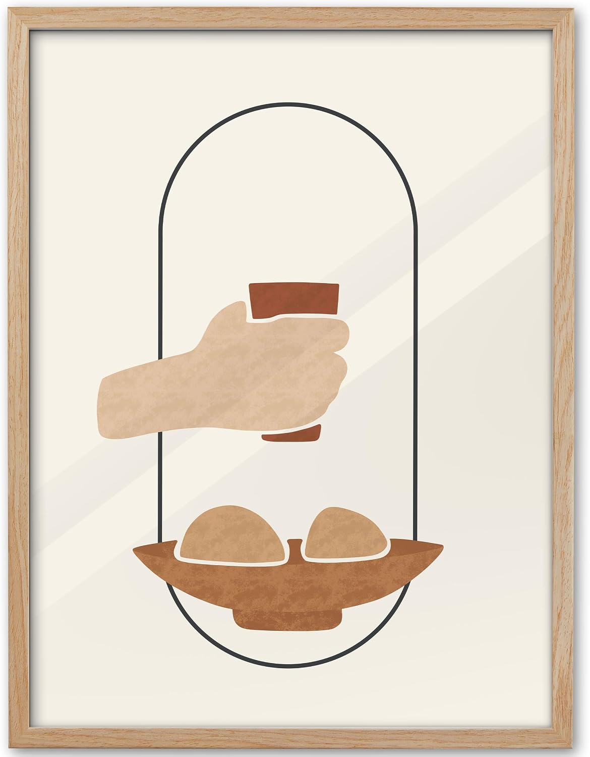 KensTro 12x16 Oak Framed Holy Communion Christian Wall Art