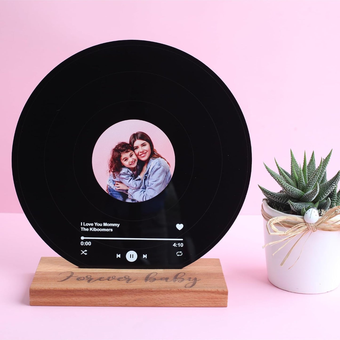bonibom Personalized Vinyl Record with Photo - Custom Acrylic Song Plaque - Unique Gifts for Anniversary, Wedding