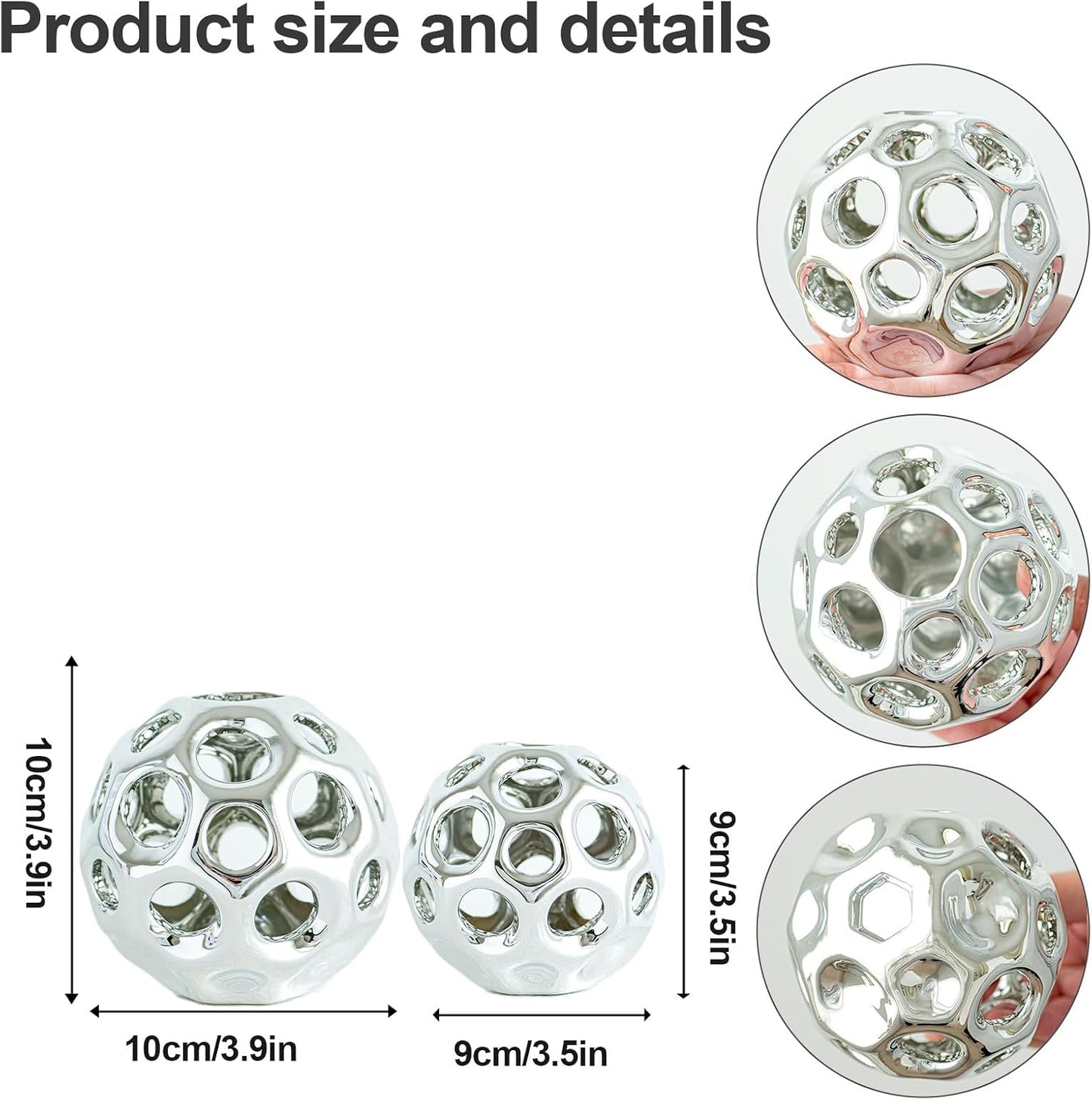 Modern Geometric Balls Centerpieces / Silver