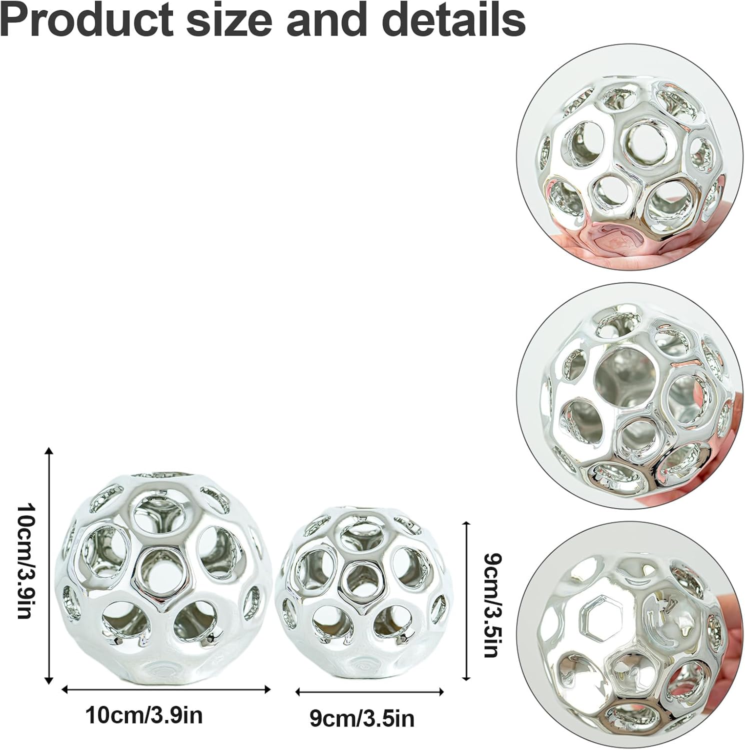 Modern Geometric Balls Centerpieces / Silver