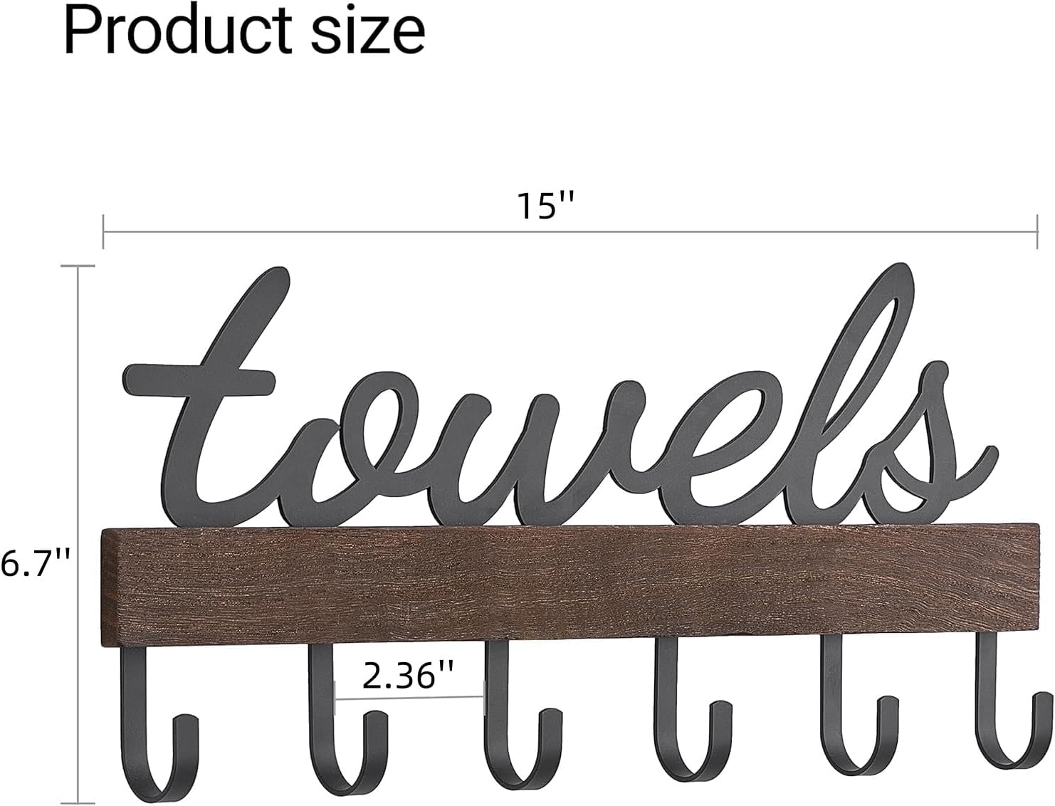 Towel Holder Wall Mount Bathroom Organizer Rustic Farmhouse Home Decor Hanger