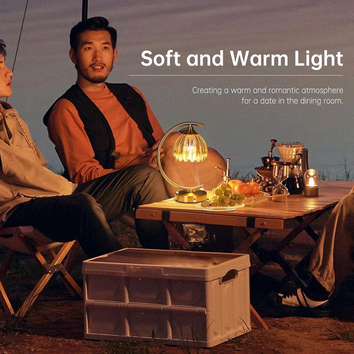 Shenmoyl Tulip Table Lamp, 5200mAh Cordless Touch Control Table Lamp with 3 Color Temps & Stepless Dimming