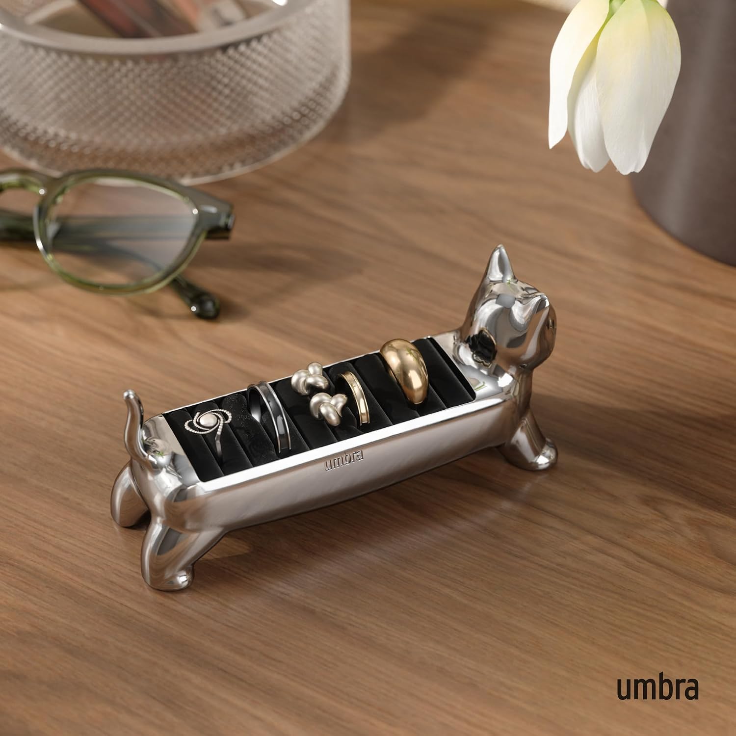 Ring Holder / Gift for Pet Kitty Kitten Lover / Chrome / Ali Cat