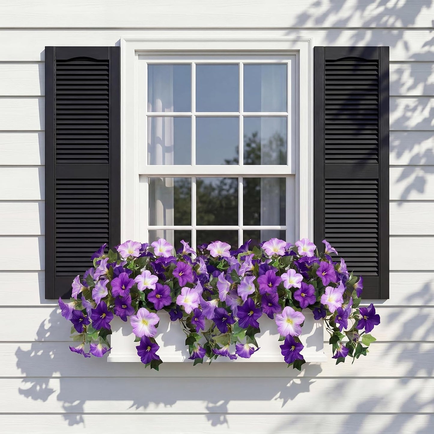 Artificial Hanging Flowers / Purple White / Only / Set of 3