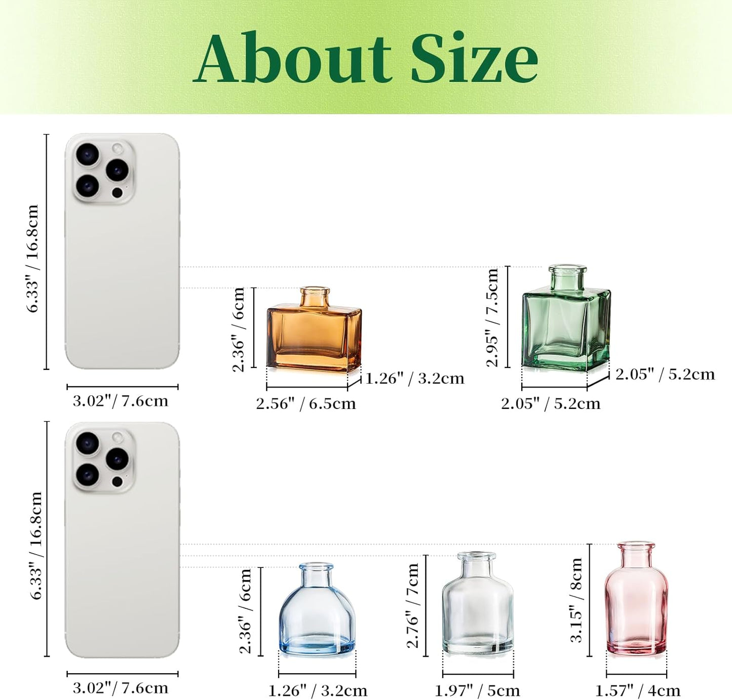Small Glass Bud Vases for Centerpieces / Colored / Mini / Set of 20