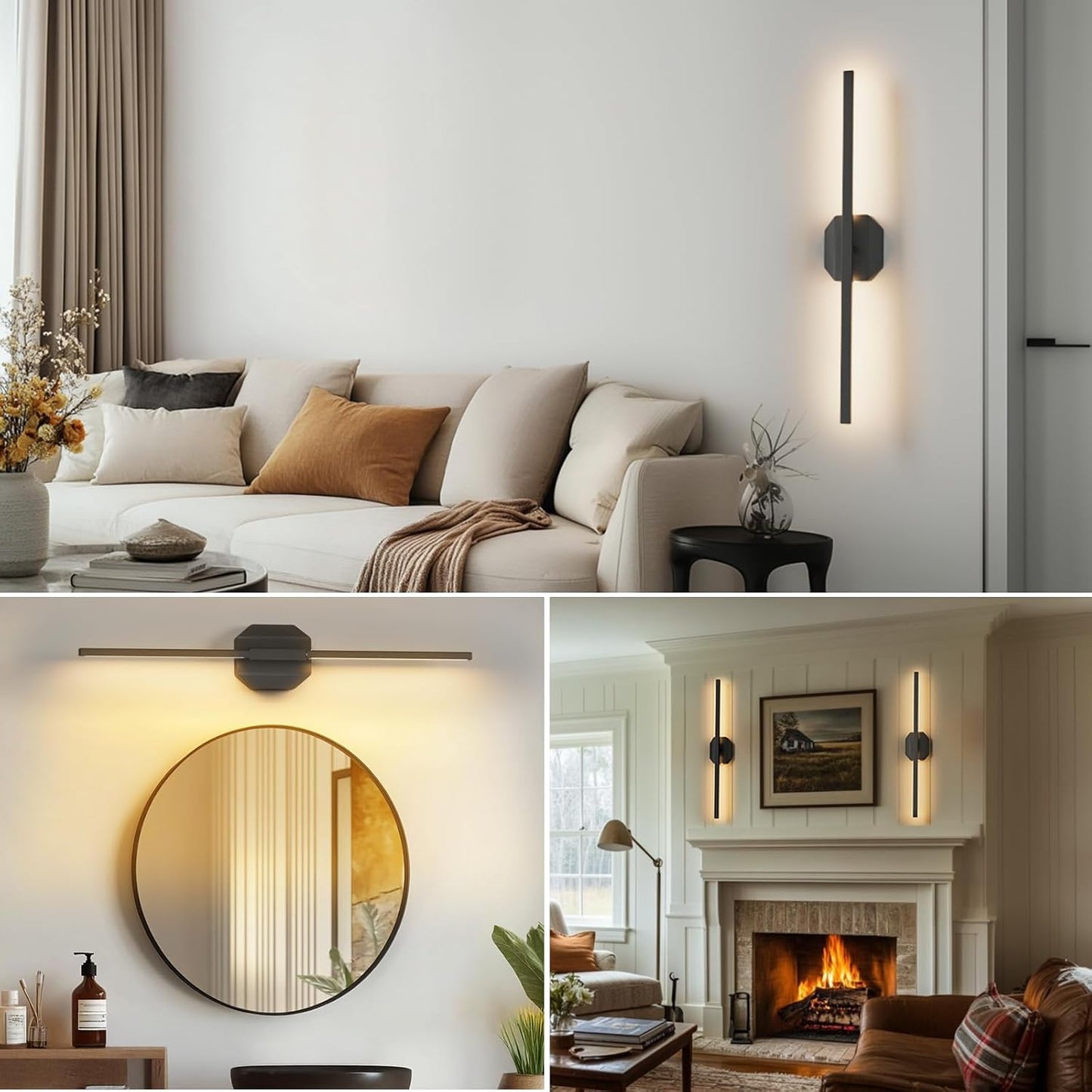 Wall Sconces Set of Two Battery Operated Wall Sconce,Wireless Wall Light USB Rechargeable Wall Light with Remote