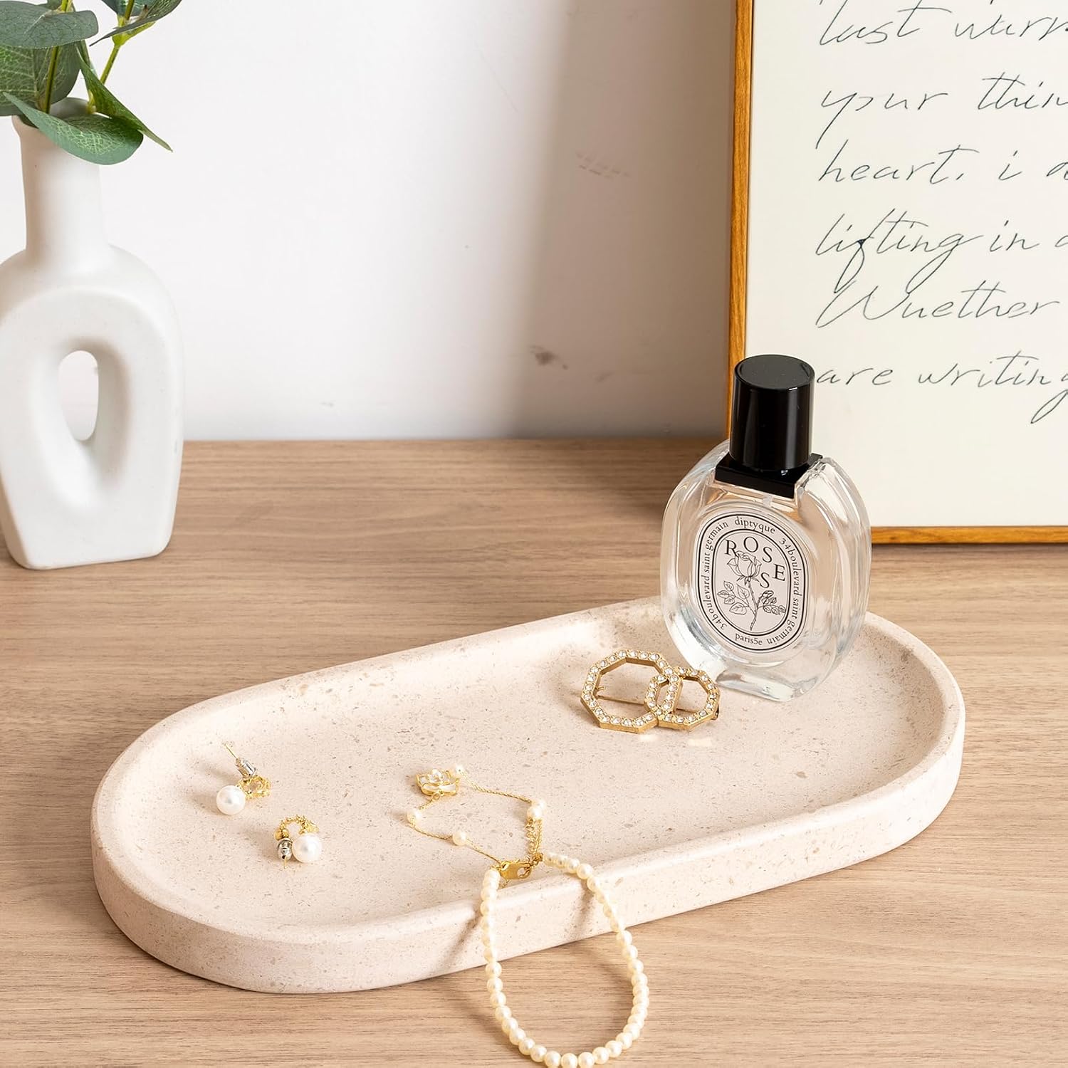 Catchall Trays / Natural Marble Tray / Moca Crema Yellow / 10 x 5 x 0.7