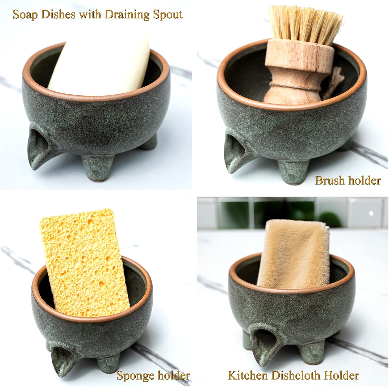 Ceramic Self Draining bar Soap Holder for Shower