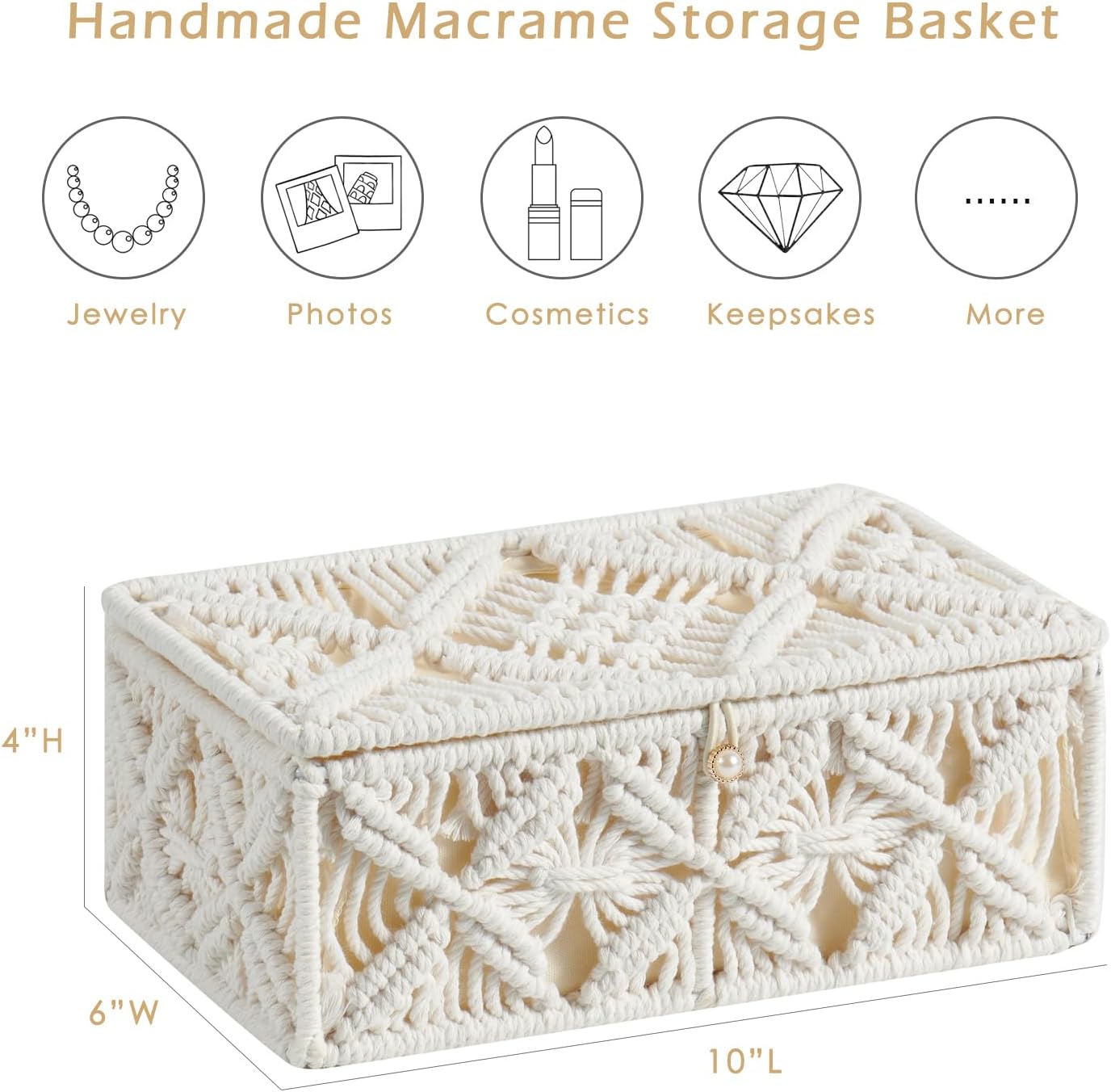Decorative Boho Storage Baskets / Small / Off White