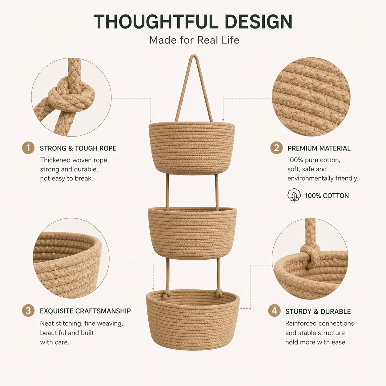 Large Wall Basket for Nursery / Medium