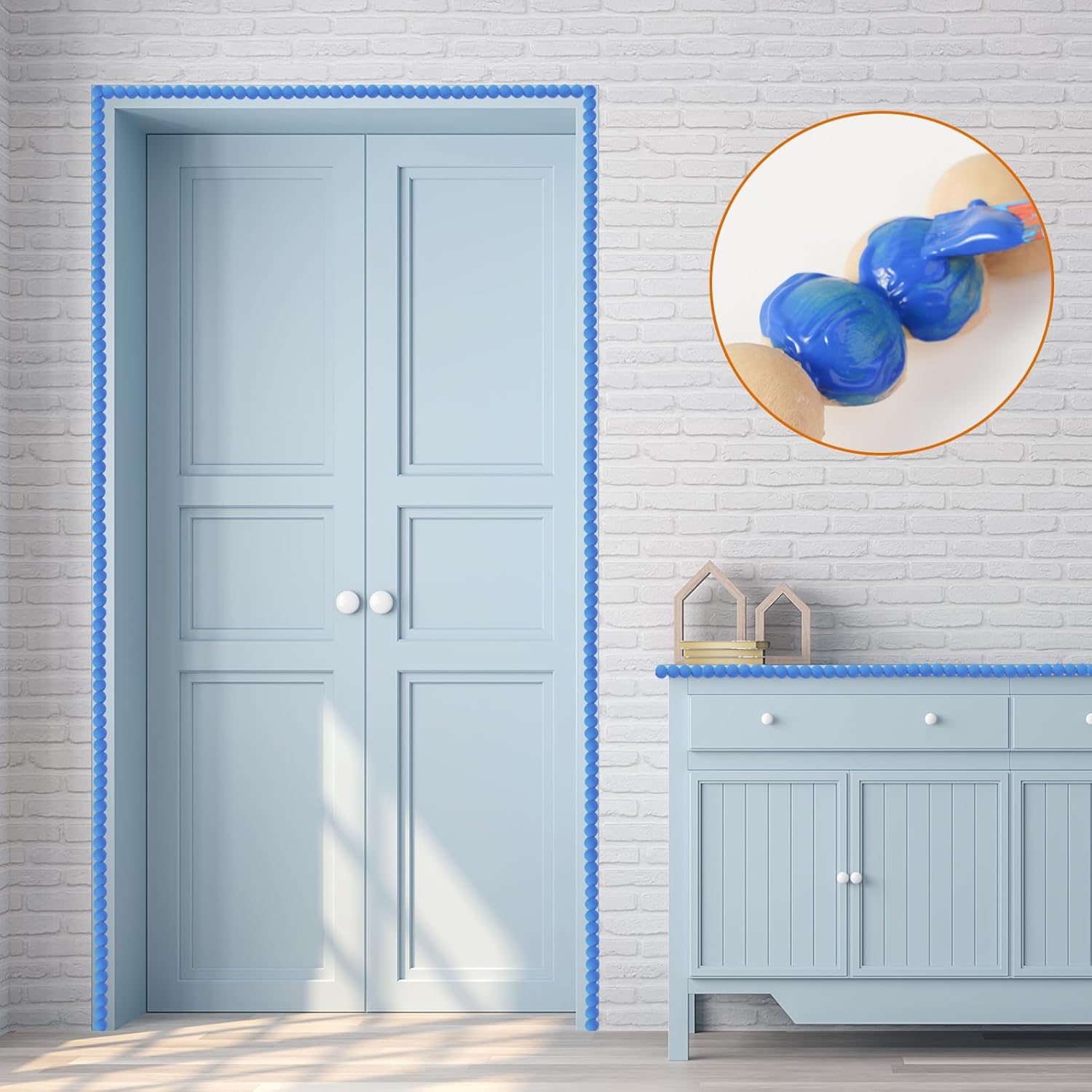 2 Rolls Flexible Molding Trim Peel and Stick- Color Wall Trim / Wood / 13 Inch