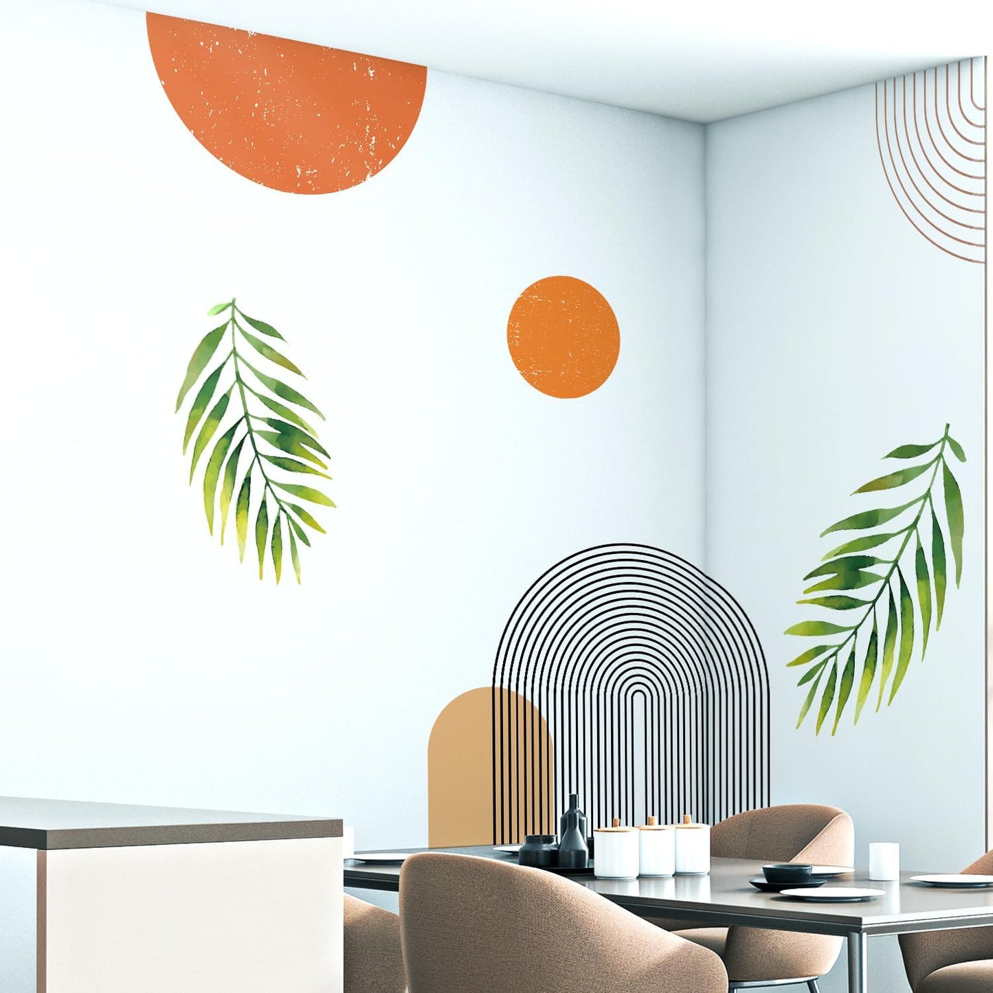 Boho Mid-Century Modern Wall Decals Peel and Stick / Boho / Extra Large