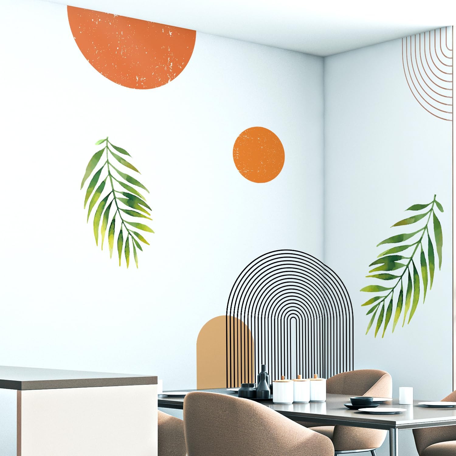 Boho Mid-Century Modern Wall Decals Peel and Stick / Boho / Extra Large