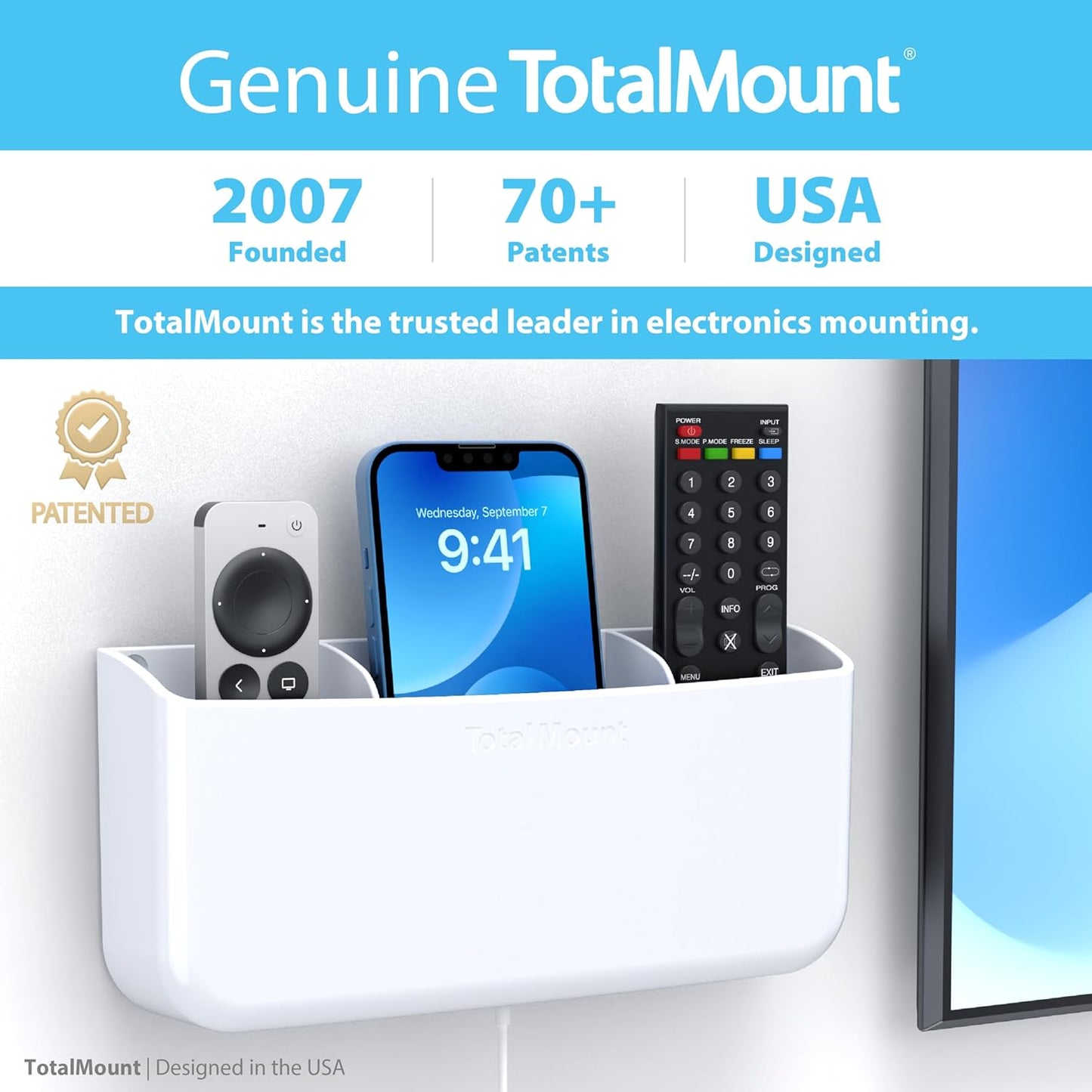 Hole-Free Remote Holder / White