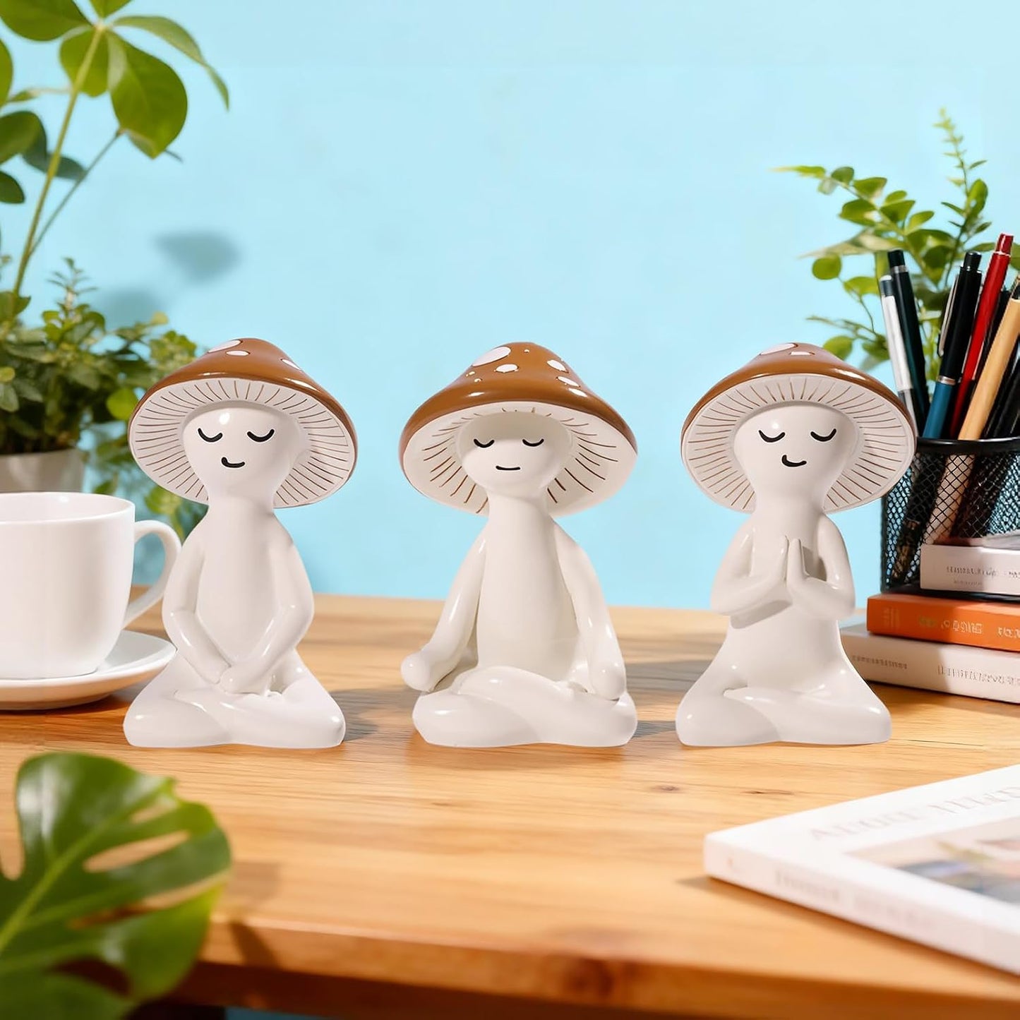 Meditation Mushroom Statue / Set of 3