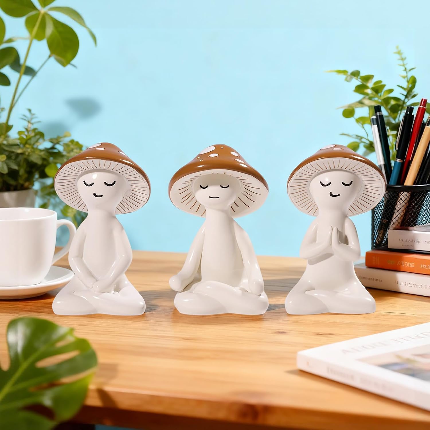 Meditation Mushroom Statue / Set of 3