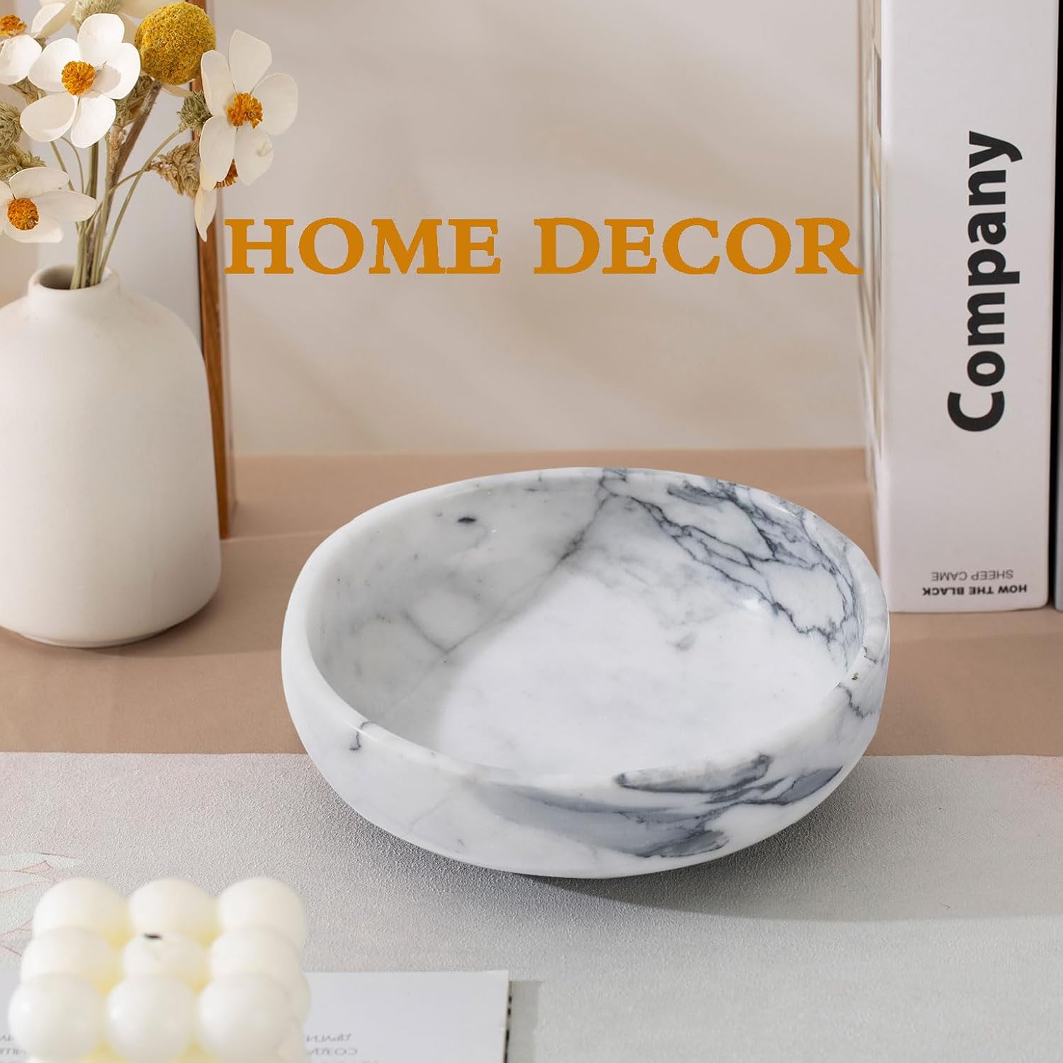 6.7" Decorative Bowl / White&grey