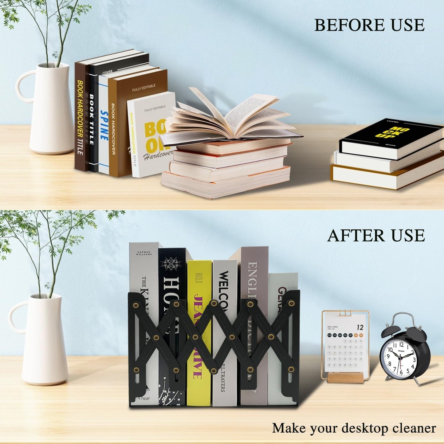 Metal Bookend for Heavy Books / Black